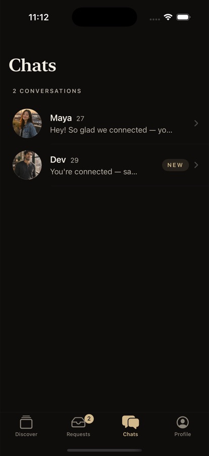 Chats with connections